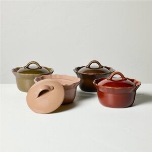 Set of 4 6oz Round Ramekins with Ruffled Edge Brown/Red/Green/Tan- Hearth &
Hand